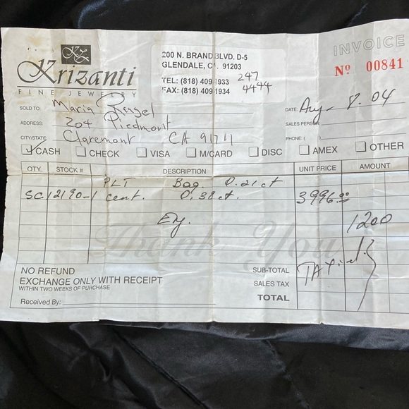 Platinum engagement ring - Picture 1 of 5